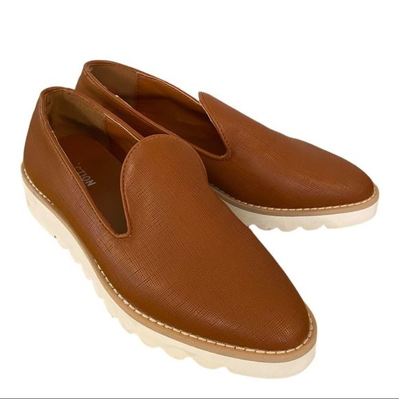 Kenneth Cole Reaction camel cognac loafers flat shoes SIZE 9 NWT - Picture 2 of 8